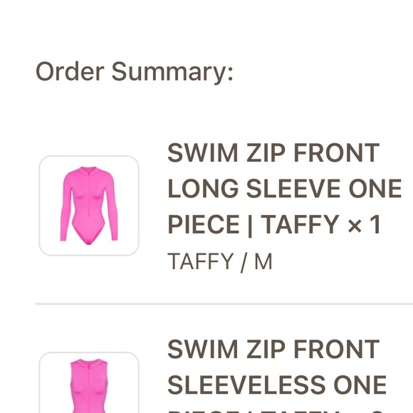 SWIM ZIP FRONT LONG SLEEVE ONE PIECE - TAFFY - Picture 6 of 6